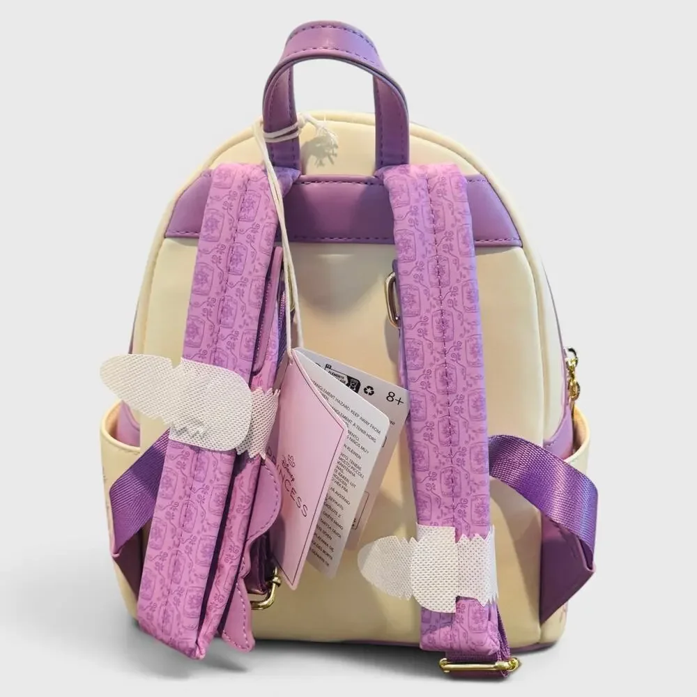 Loungefly Disney Tangled Rapunzel Sketch Floral Mini Backpack NWT